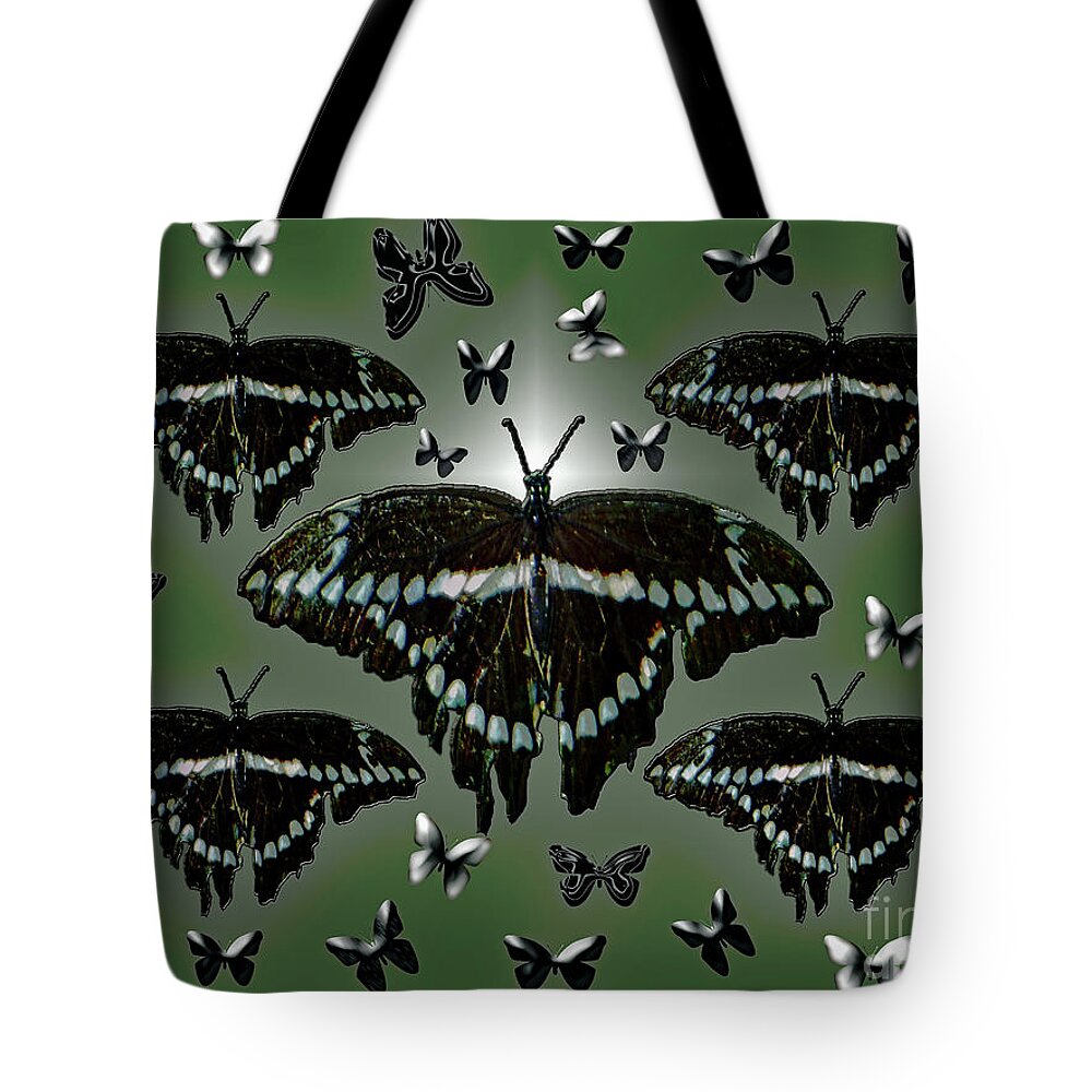 Giant Swallowtail Tote Bag featuring the photograph Giant Swallowtail Butterflies by Rockin Docks Deluxephotos