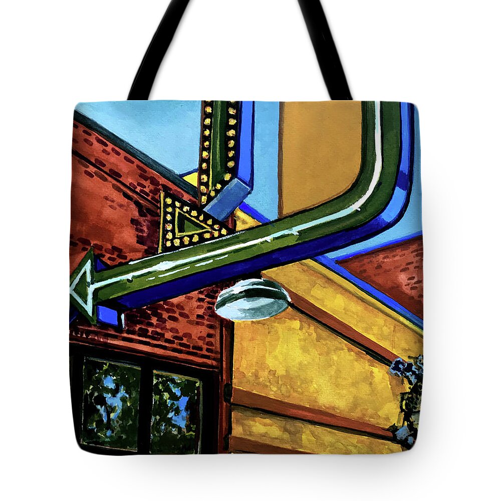 Livingston Tote Bag featuring the painting Gil's by Les Herman