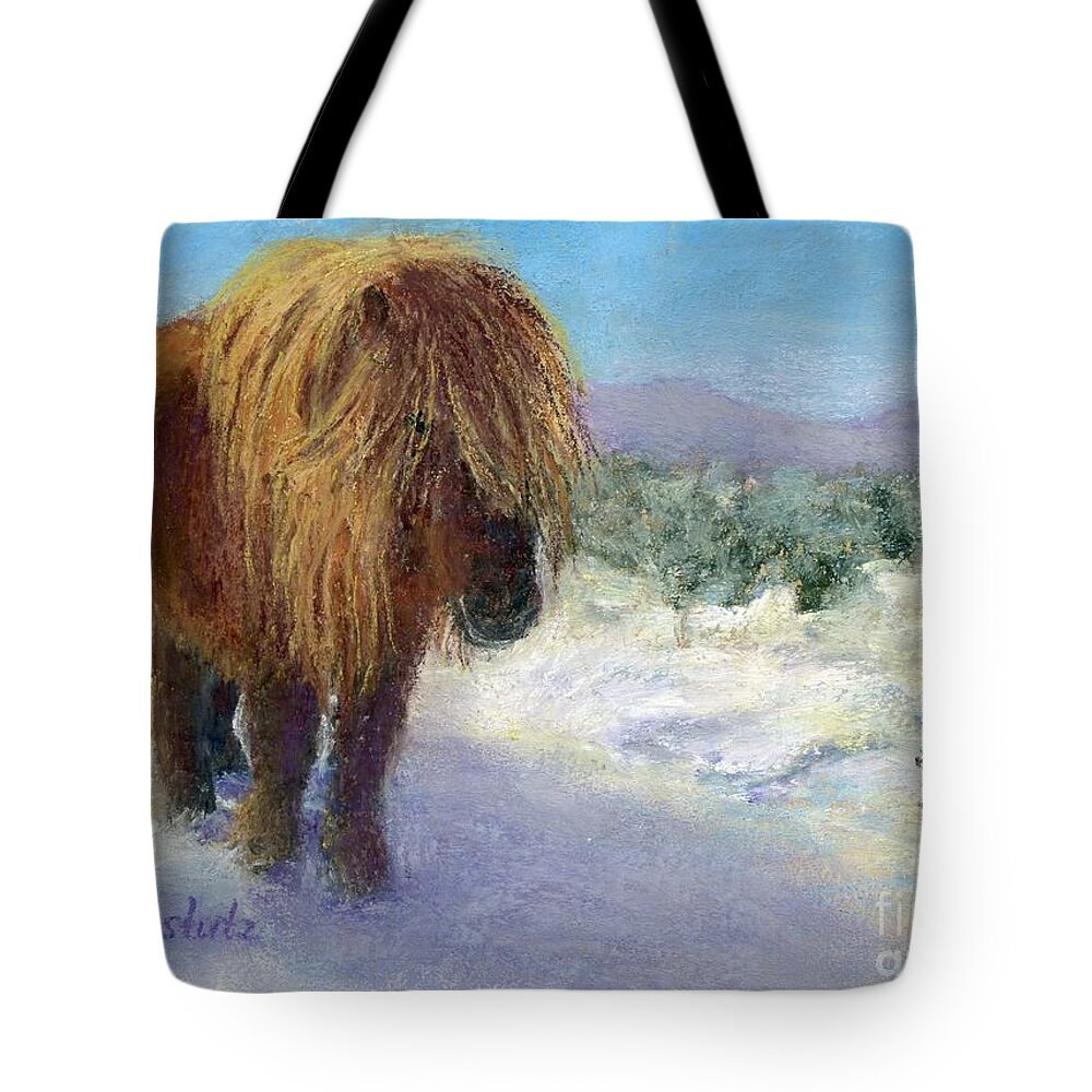 Pony Tote Bag featuring the pastel Ginger, the Happy Pony by Christine Amstutz