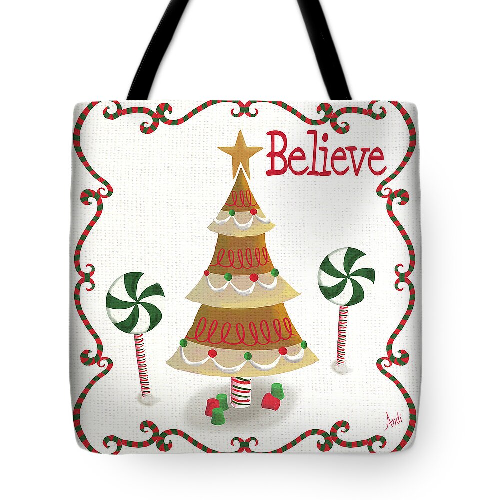 Gingerbread Tote Bag featuring the painting Gingerbread Forest I by Andi Metz