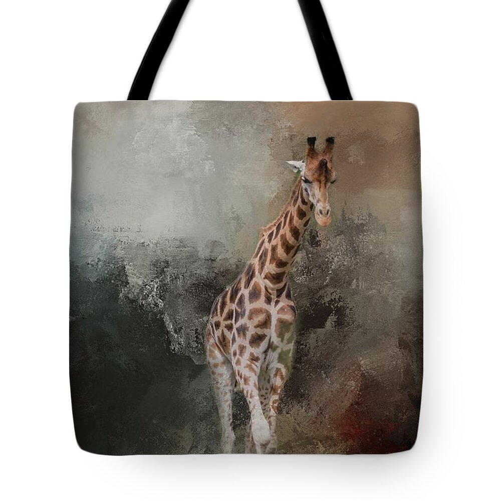 Giraffe Tote Bag featuring the photograph Giraffe by Eva Lechner