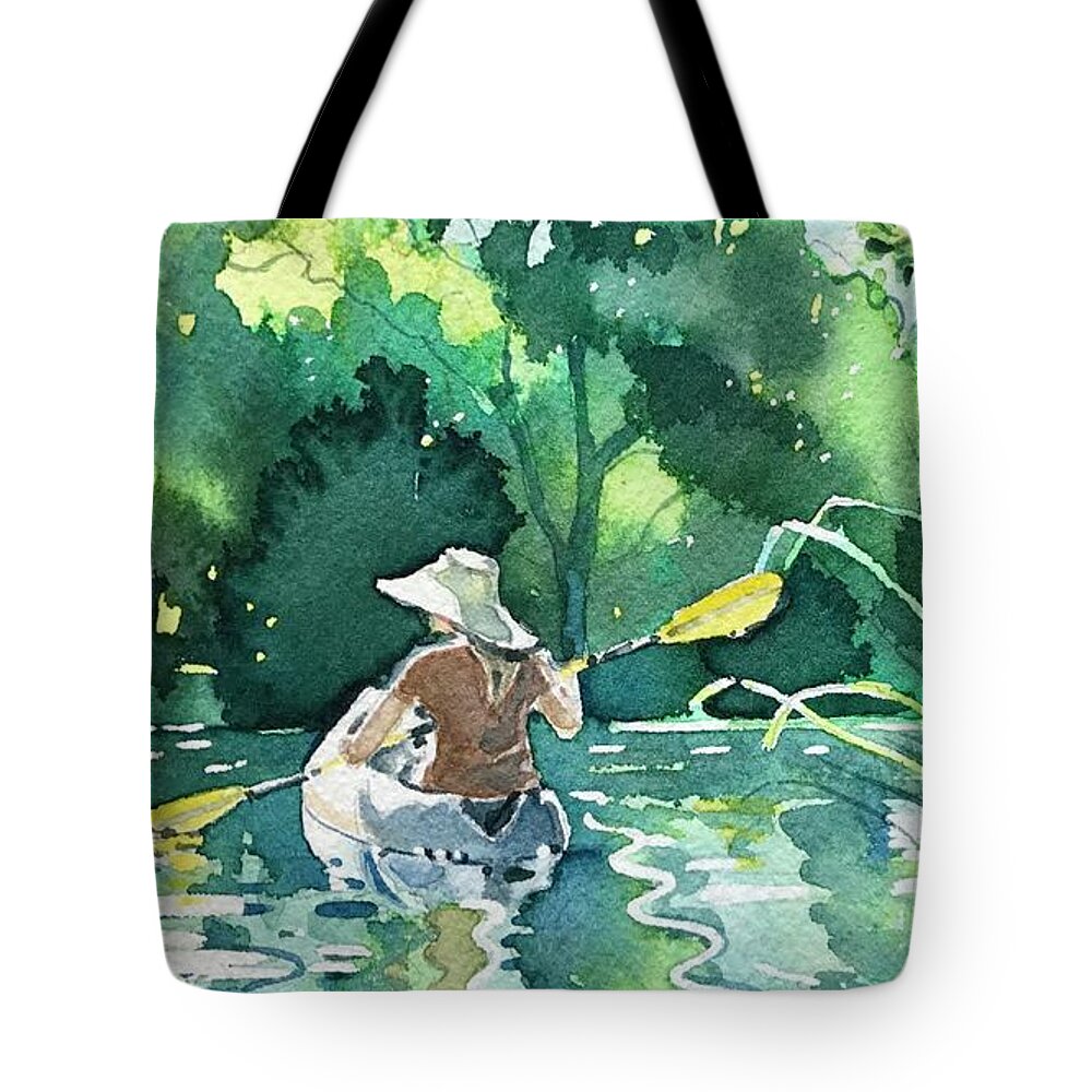 Summer Tote Bag featuring the painting Girl in a Hat by Luisa Millicent
