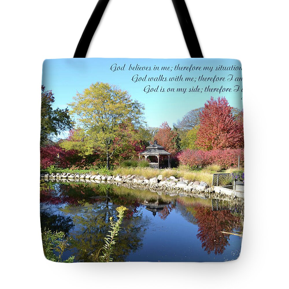  Tote Bag featuring the mixed media God believes in me by Lori Tondini