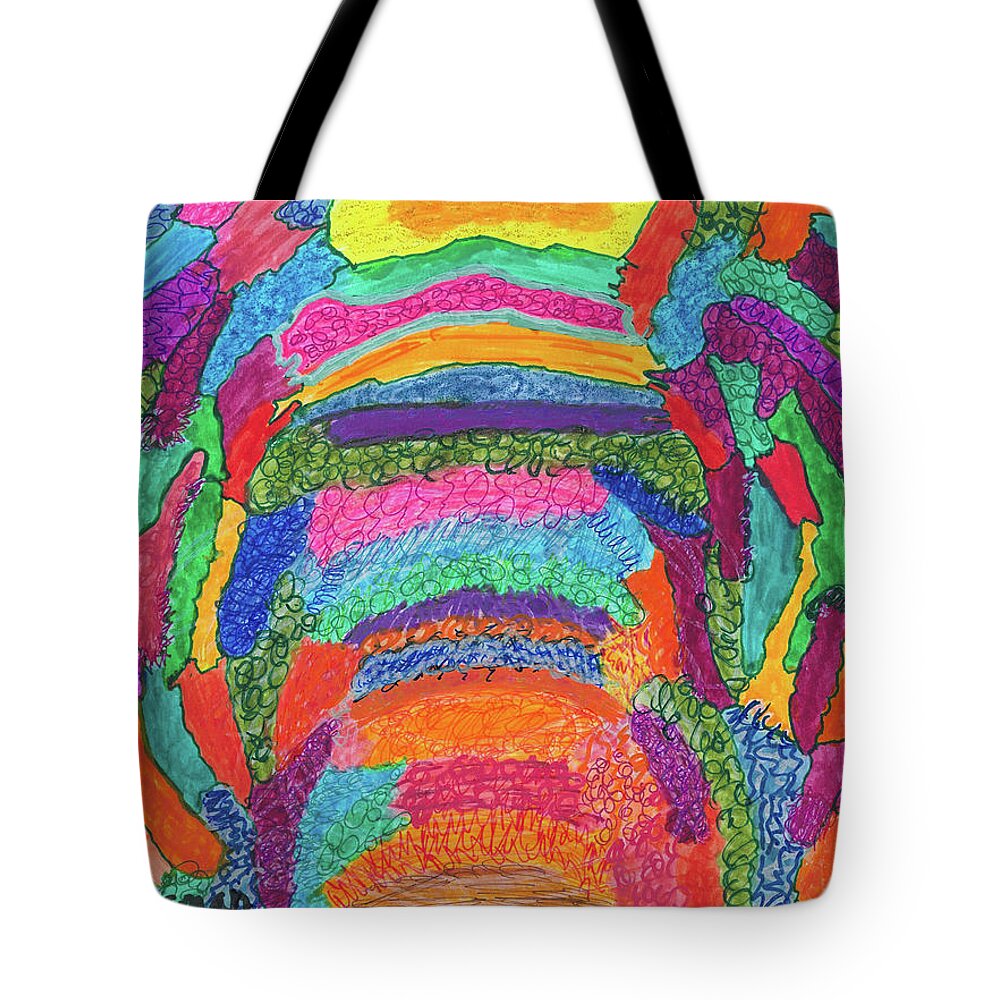 Original Drawing Tote Bag featuring the drawing God Is Color - The Original by Susan Schanerman