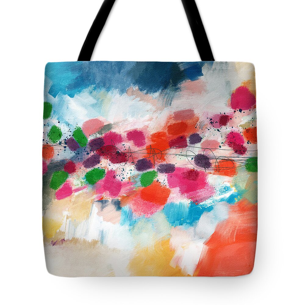 Abstract Tote Bag featuring the mixed media Going Somewhere- Abstract Art by Linda Woods by Linda Woods