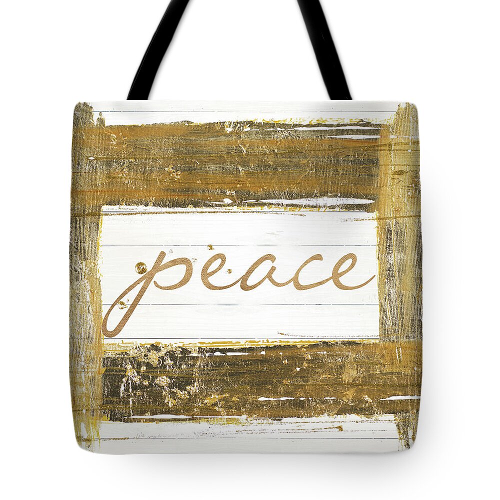 Gold Tote Bag featuring the painting Gold Peace by Patricia Pinto