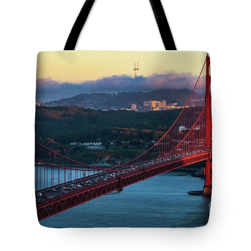San Francisco Tote Bag featuring the photograph Golden Gate Bridge From Marin Headlands by Doug Sturgess