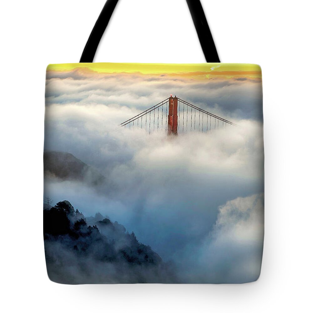 Sunrise Tote Bag featuring the photograph Golden Glory by Janet Kopper
