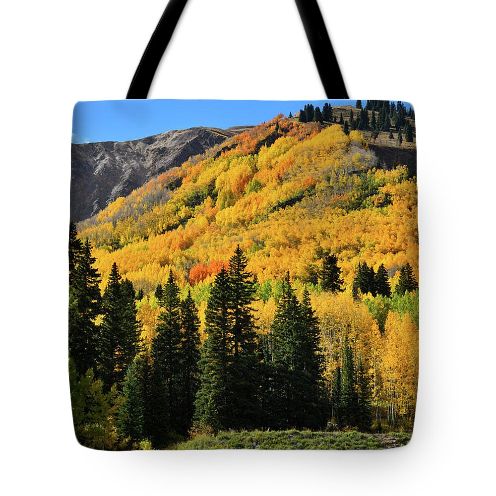 Colorado Tote Bag featuring the photograph Golden Hillsides Along Million Dollar Highway by Ray Mathis