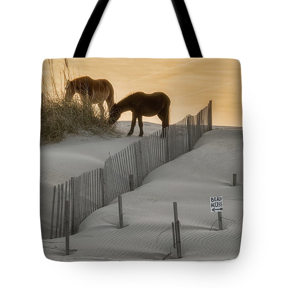 Corolla Horses Tote Bag featuring the photograph Golden Horses by Russell Pugh