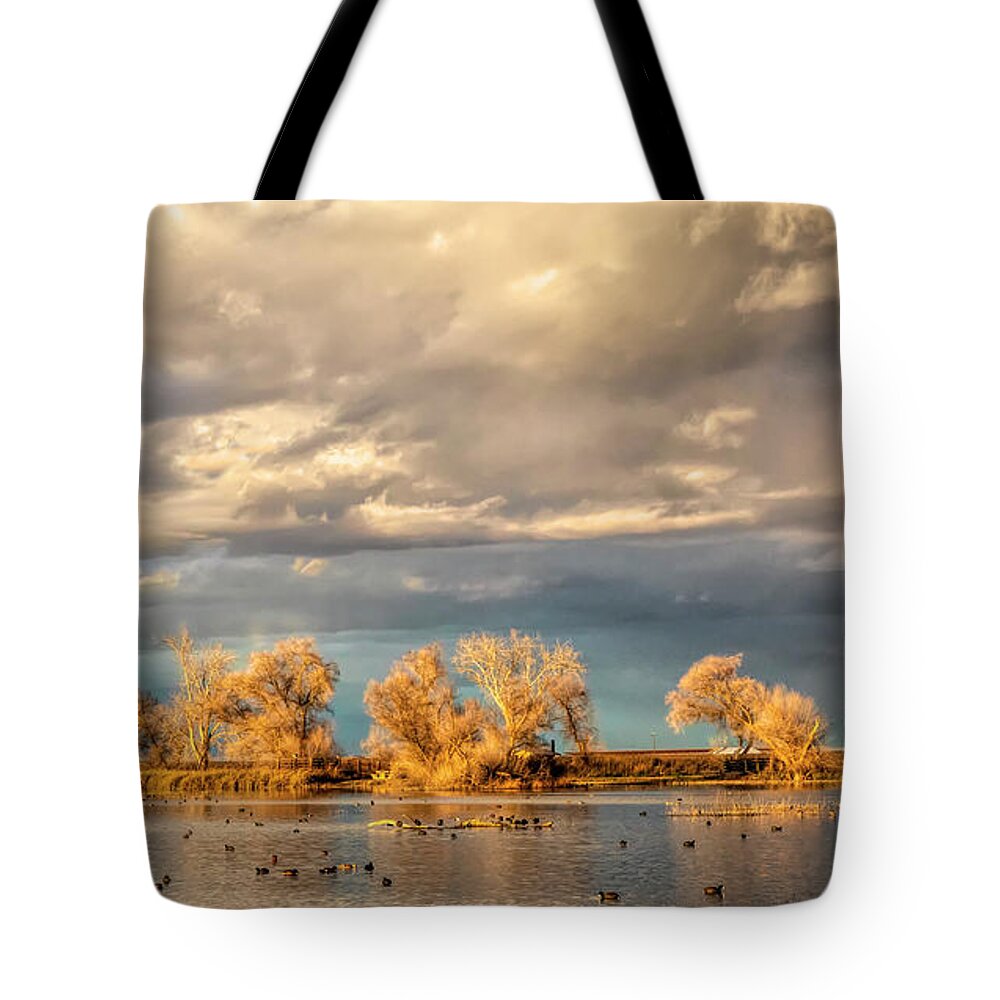 California Tote Bag featuring the photograph Golden Hour in the Refuge by Cheryl Strahl