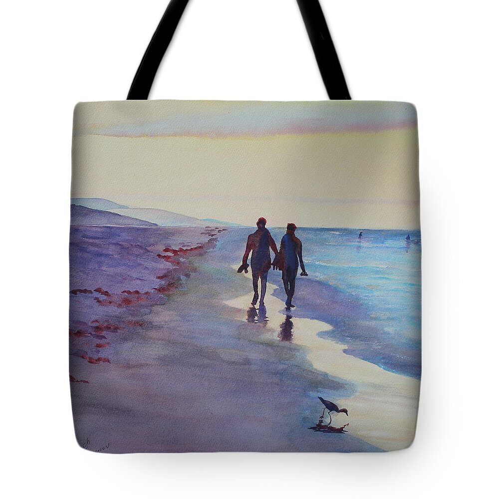 Tropics Tote Bag featuring the painting Golden Hour by Ruth Kamenev
