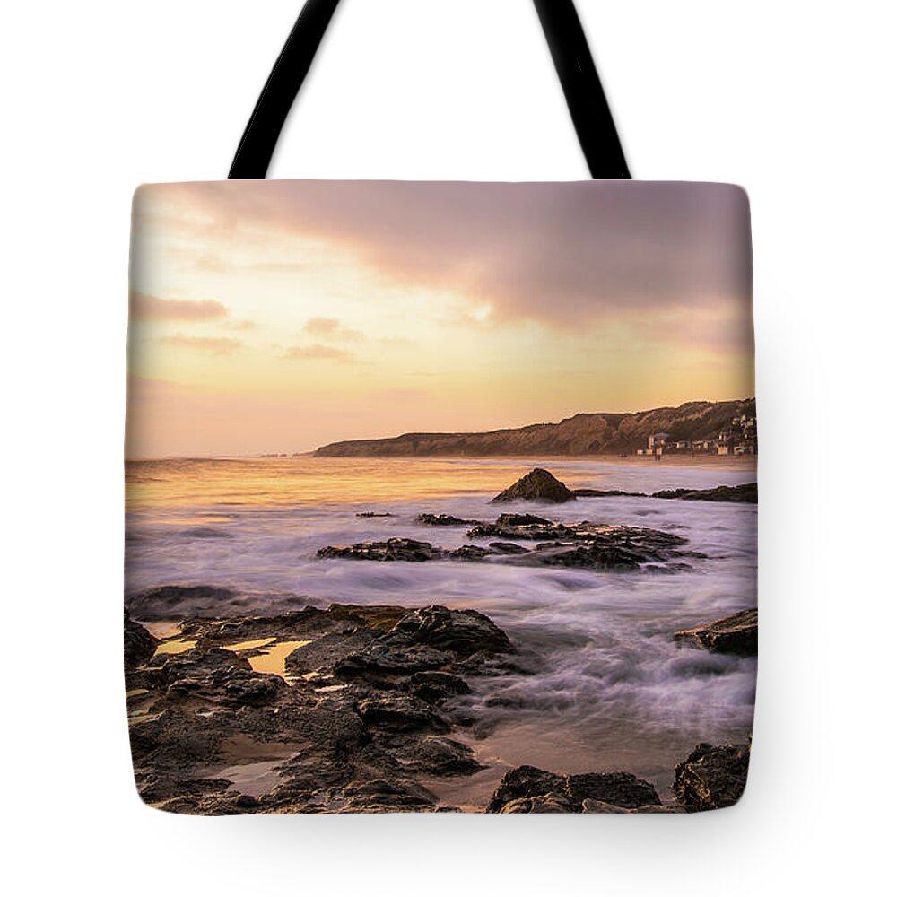 Local Snaps Photography Tote Bag featuring the photograph Golden Sunset on Seaside Community by Local Snaps Photography