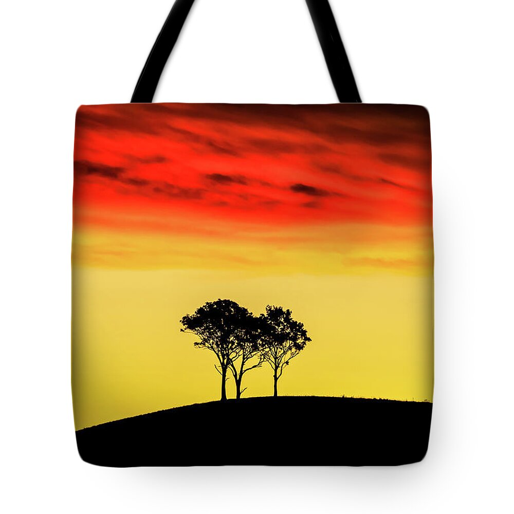 Vibrant Red Clouds Tote Bag featuring the photograph Golden Valley by Az Jackson