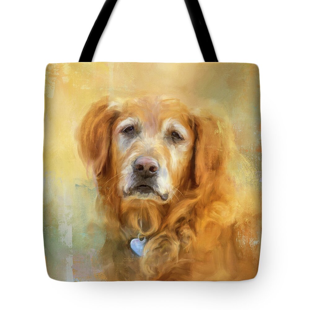 Colorful Tote Bag featuring the painting Golden Years by Jai Johnson