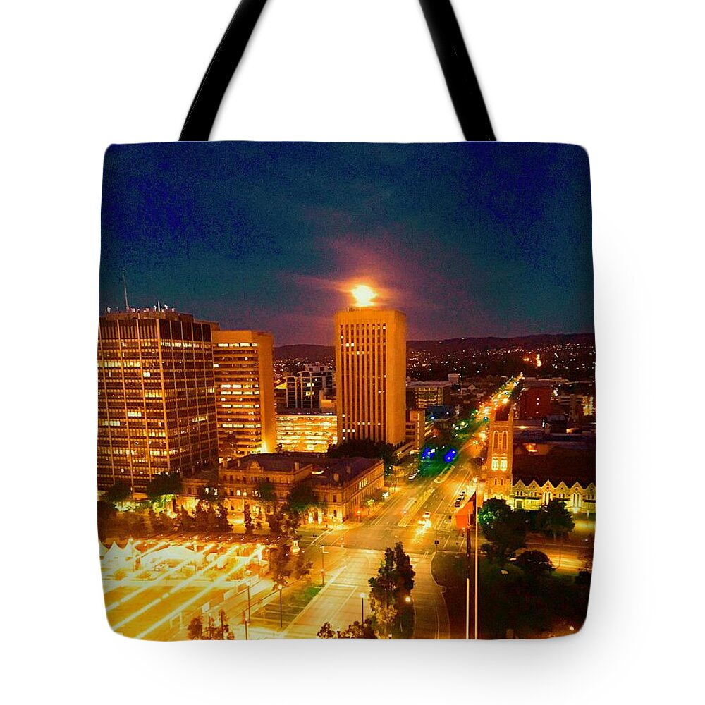 Adelaide Tote Bag featuring the photograph Good Night Adelaide by Debra Grace Addison