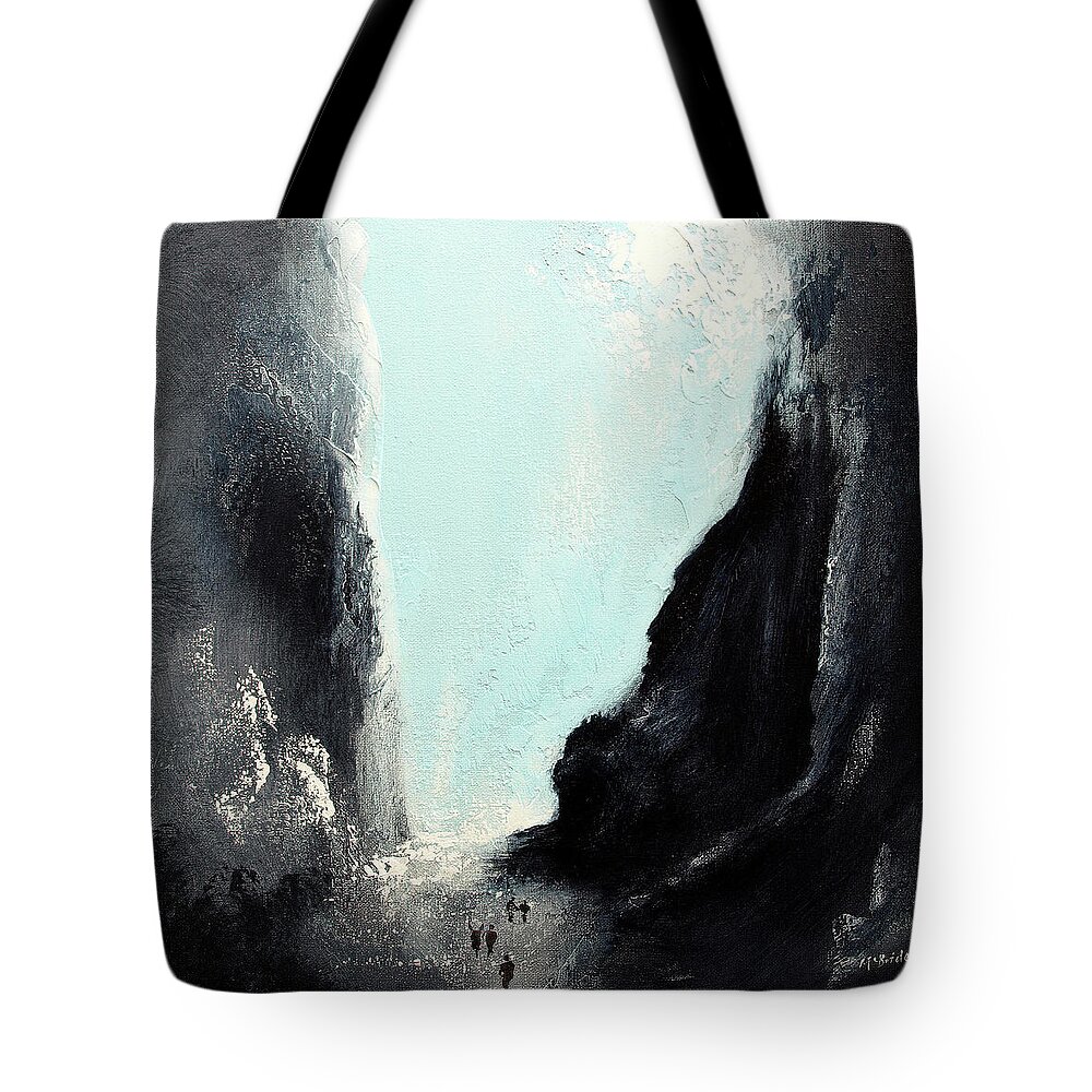 Group Tote Bag featuring the painting Gorge by Neil McBride