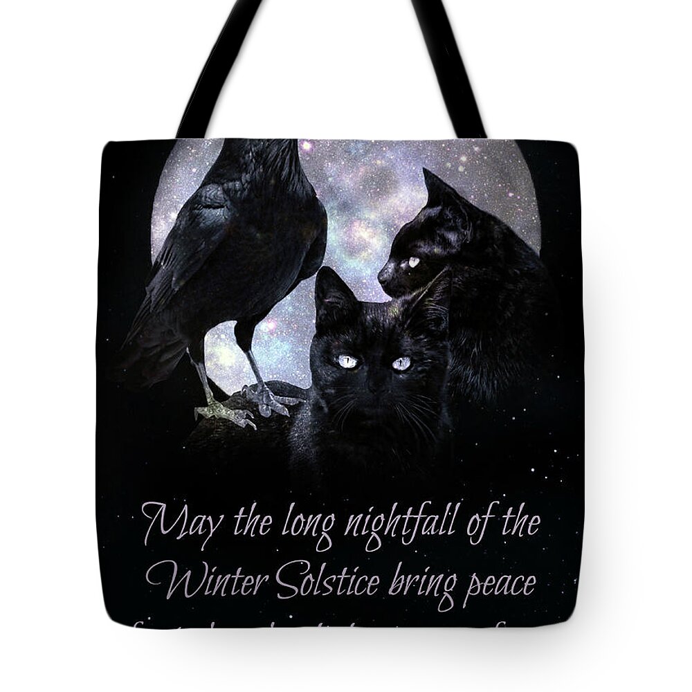 Gothic Tote Bag featuring the photograph Gothic Pagan Wicca Winter Solstice Blessing by Stephanie Laird