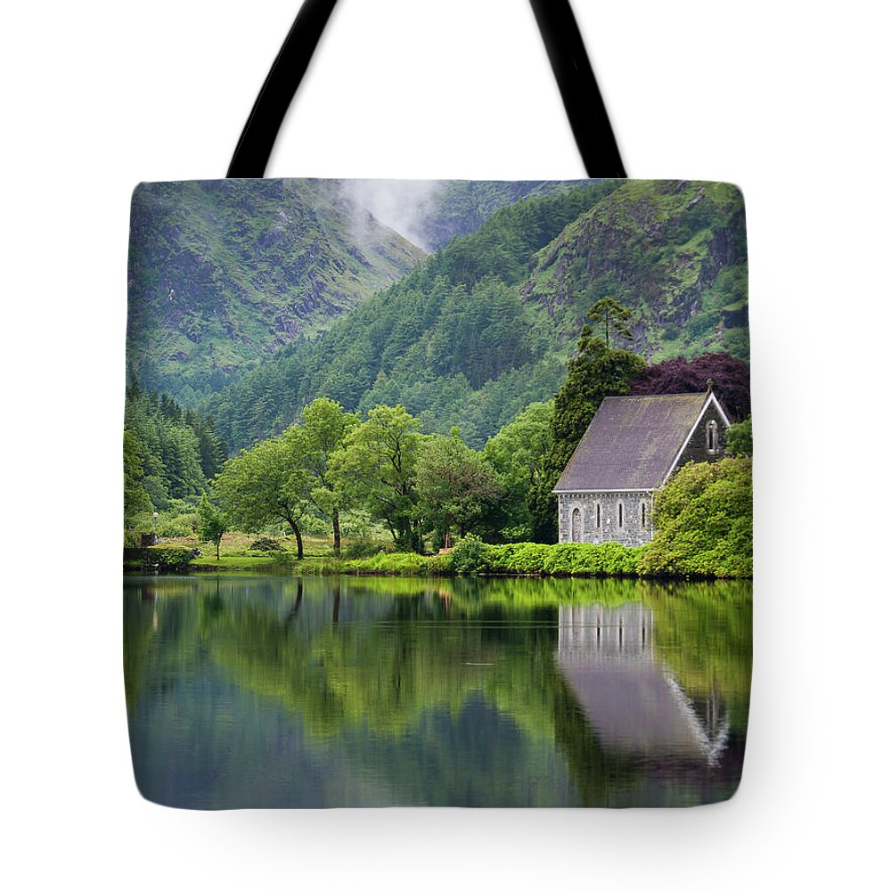 Tranquility Tote Bag featuring the photograph Gougane Barra Forest Park And Lake by Bradley L. Cox