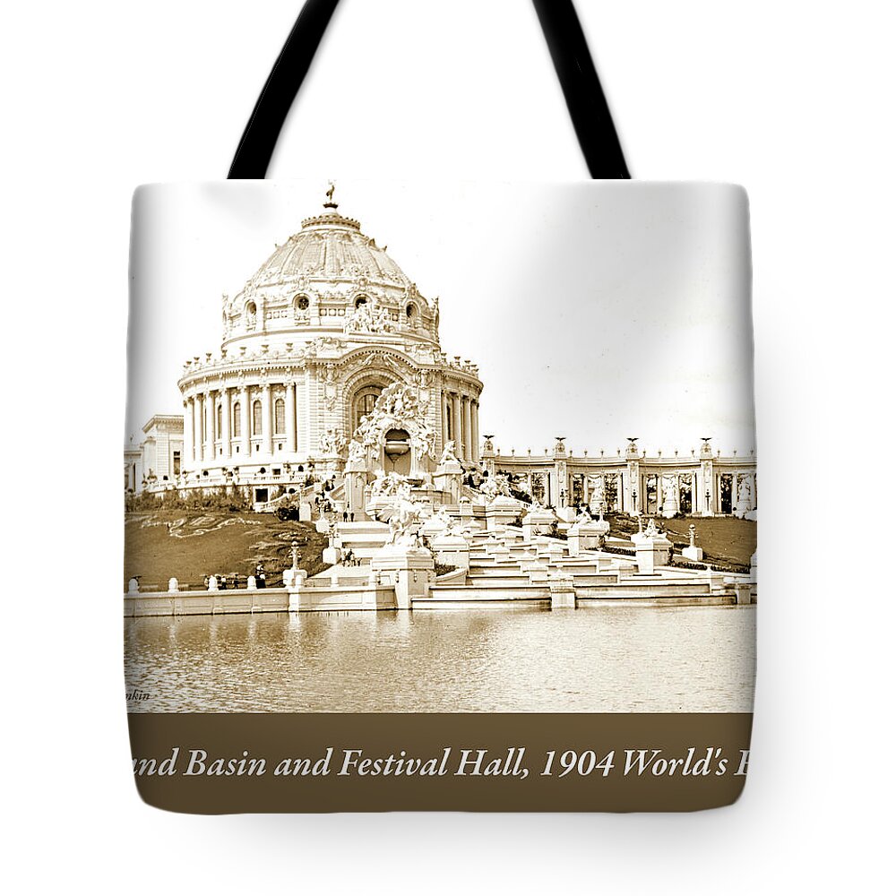 Grand Basin Tote Bag featuring the photograph Grand Basin and Festival Hall, 1904 World's Fair by A Macarthur Gurmankin