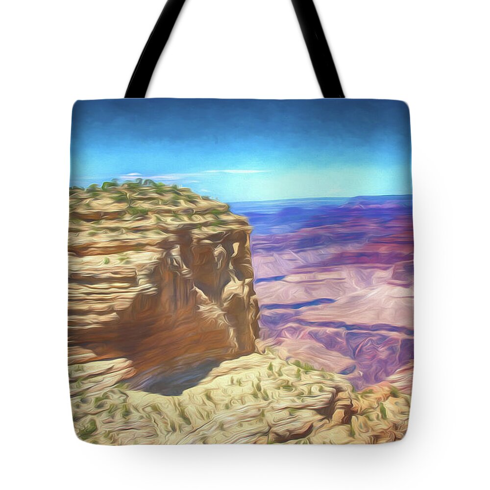 Grand Canyon Tote Bag featuring the digital art Grand Canyon by Alan Goldberg