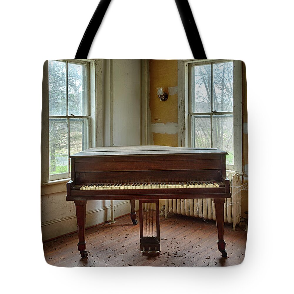 Piano Tote Bag featuring the photograph Grand Remains by Denise Bush