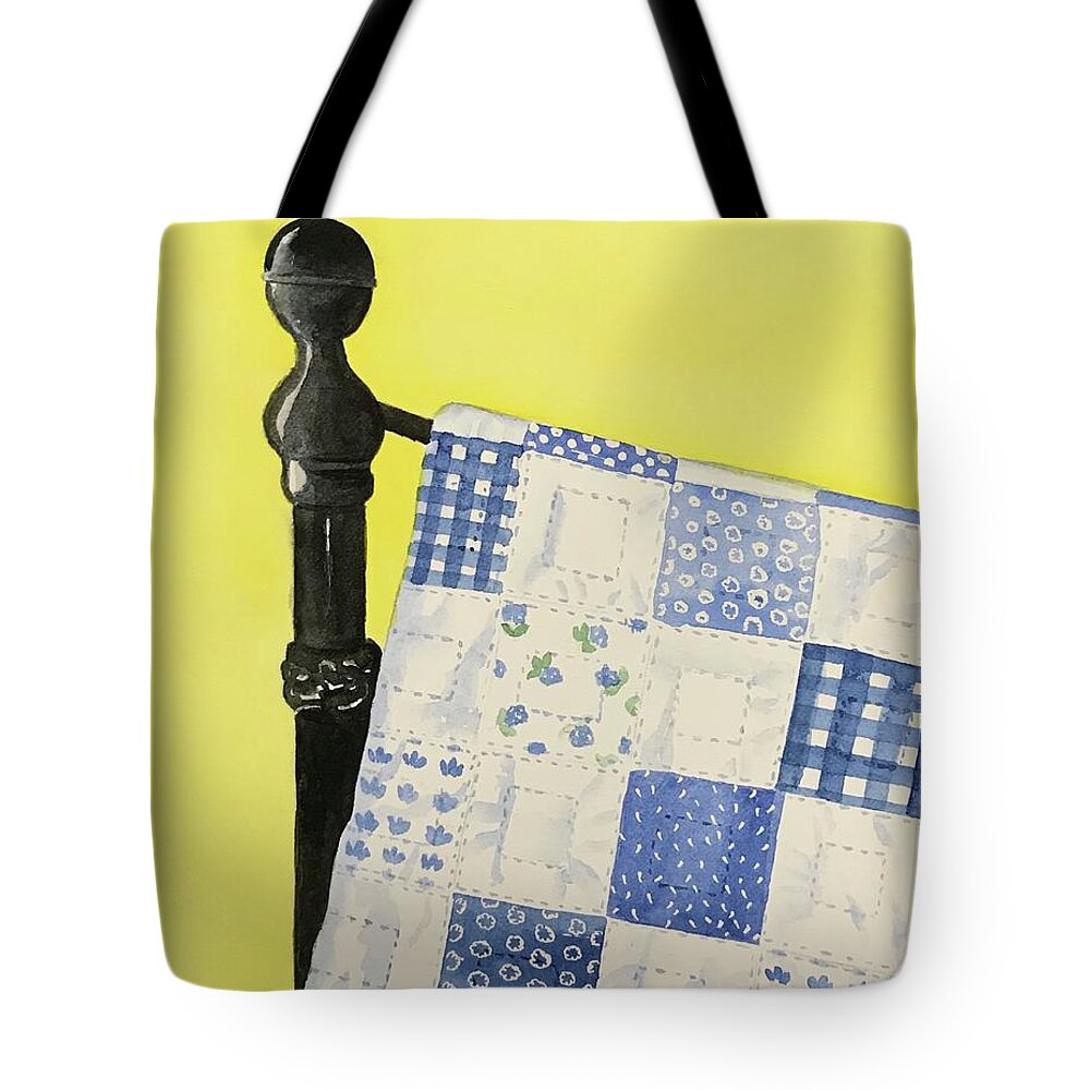 Quilt Tote Bag featuring the painting Granny's Quilt by Beth Fontenot