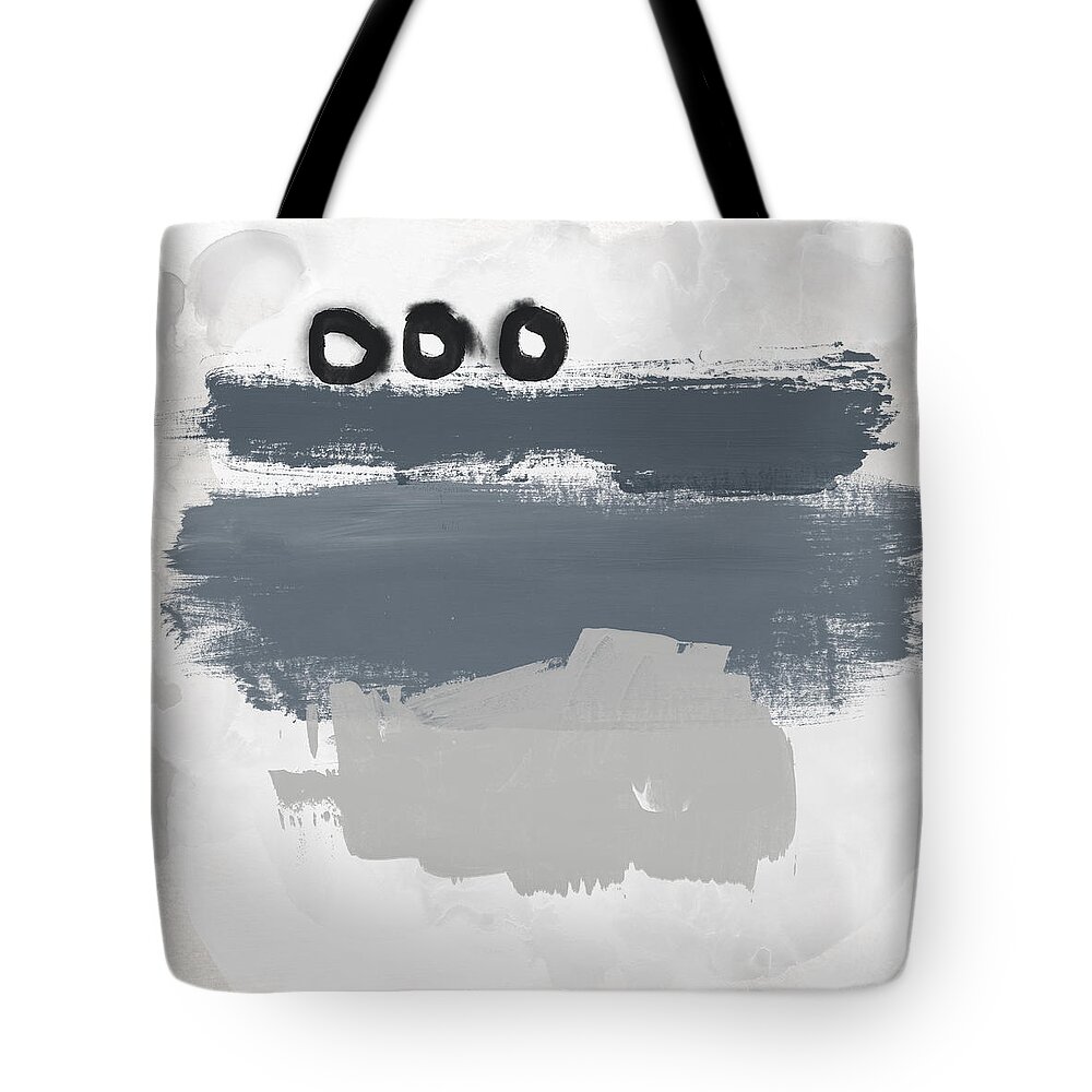 Abstract Tote Bag featuring the mixed media Grayscale 1- Abstract Art by Linda Woods by Linda Woods