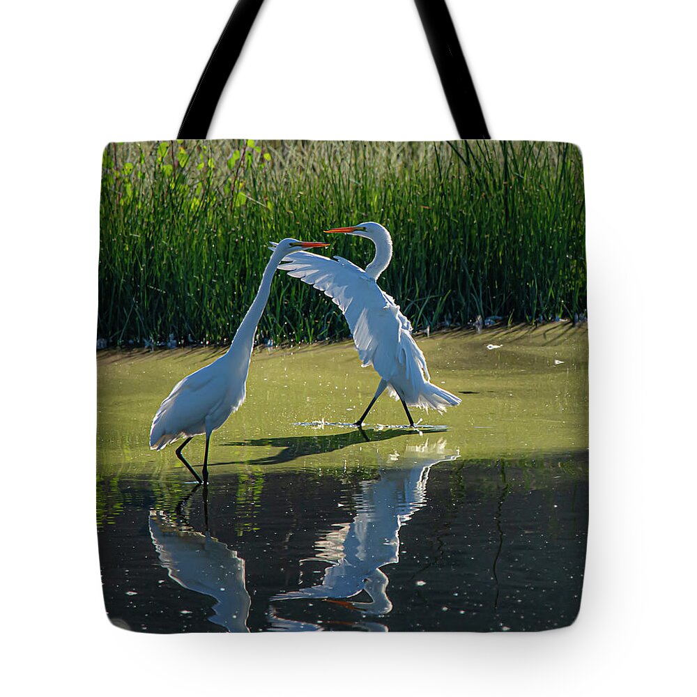 Great White Egret Tote Bag featuring the photograph Great White Egret 10 by Rick Mosher