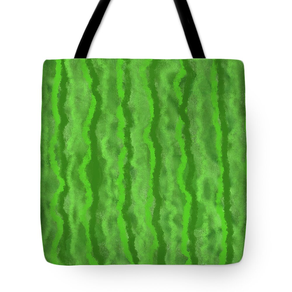 Green Wave Abstract Tote Bag featuring the digital art Green Wave Beach Abstract by Annette M Stevenson