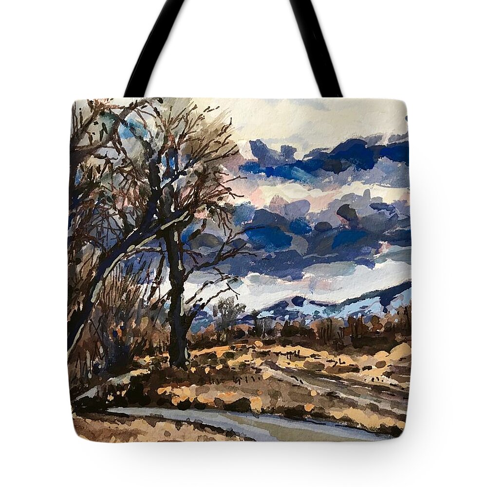  Boise Tote Bag featuring the painting Greenbelt Study #4 by Les Herman