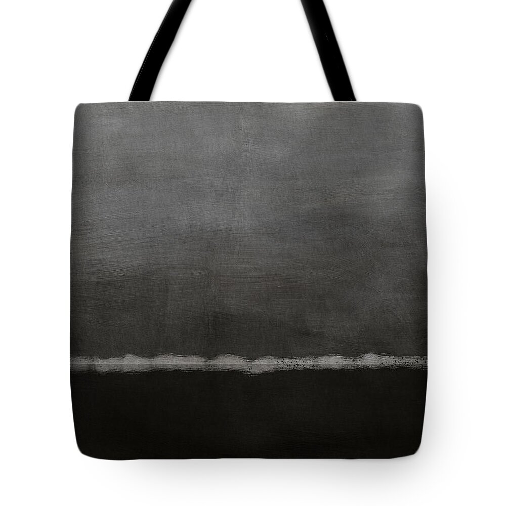 Abstract Tote Bag featuring the painting Grey Skies- Abstract Art by Linda Woods by Linda Woods