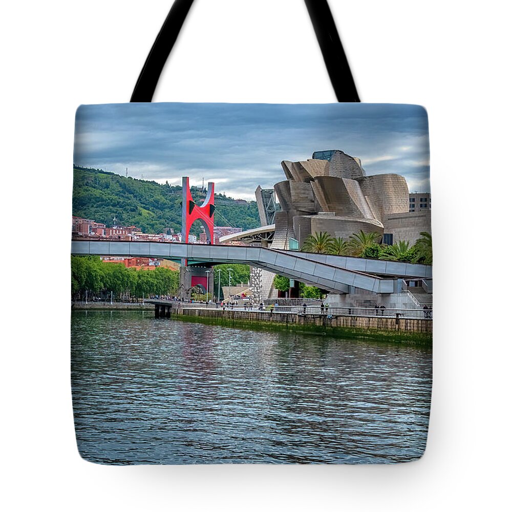 Cudillero Spain Tote Bag featuring the photograph Guggenheim Museum by Tom Singleton