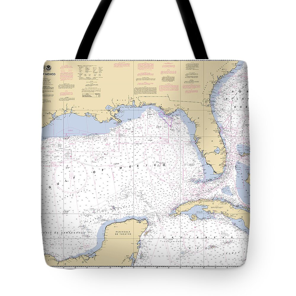 411 Tote Bag featuring the digital art Gulf of Mexico, NOAA Chart 411 by Nautical Chartworks