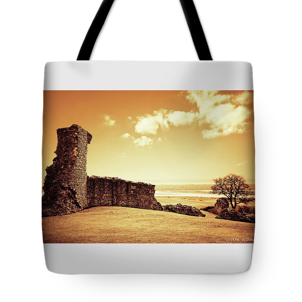 Orange Tote Bag featuring the photograph Hadleigh Castle by Joseph Westrupp