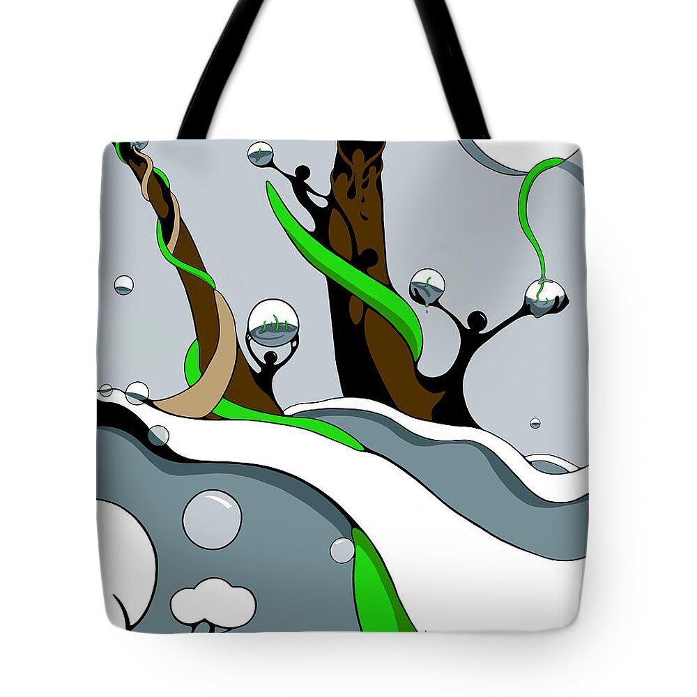 Vines Tote Bag featuring the drawing Half Full by Craig Tilley