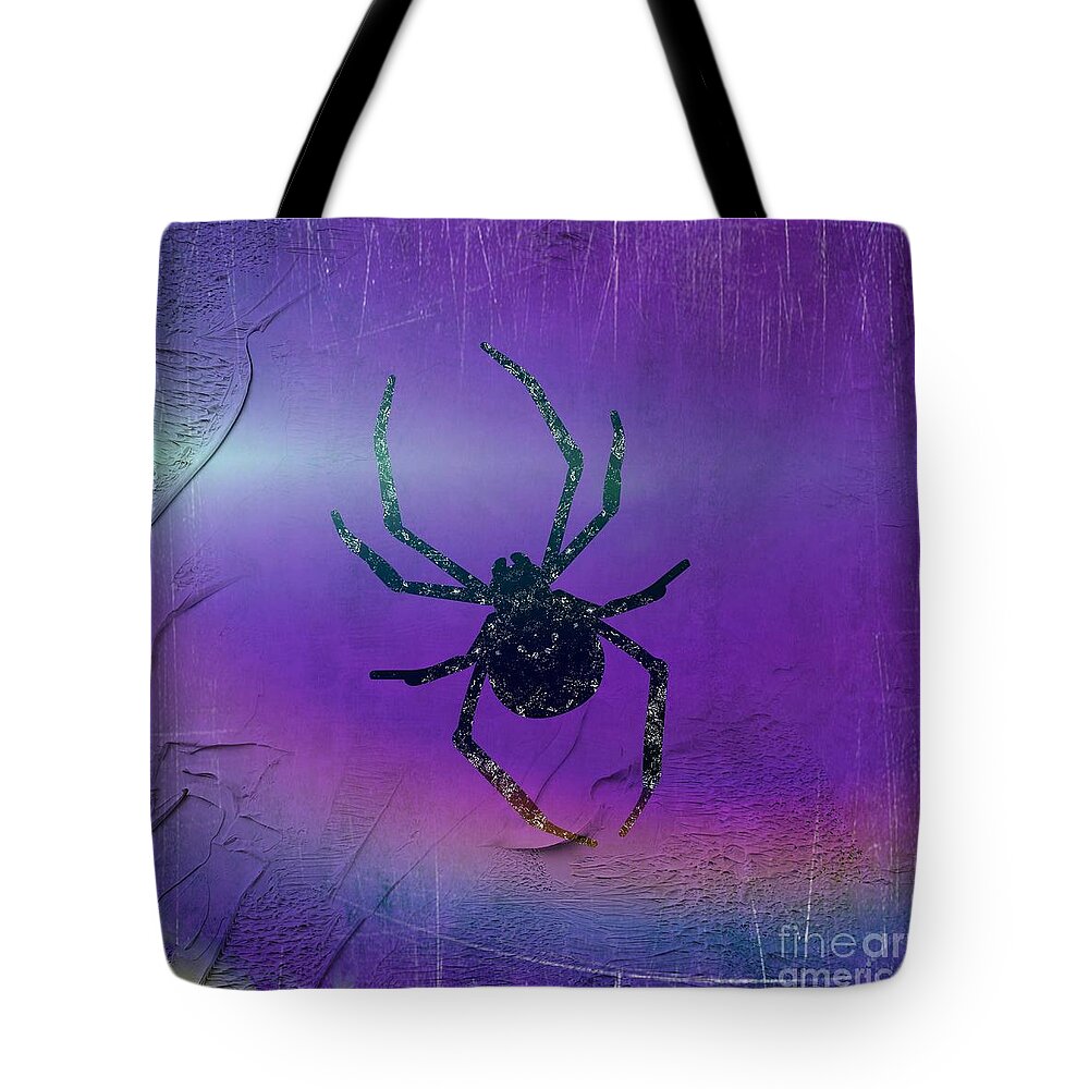 Halloween Tote Bag featuring the mixed media Halloween Spider Dream by Rachel Hannah