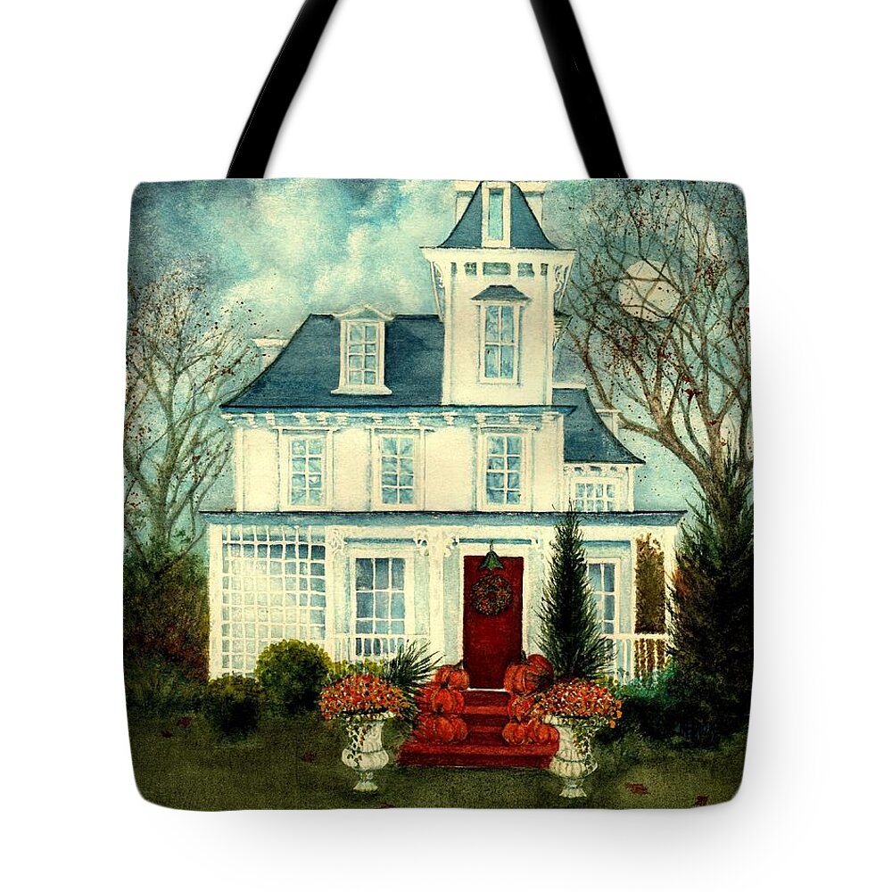 Halloween Tote Bag featuring the painting Hallow's Eve by Janine Riley