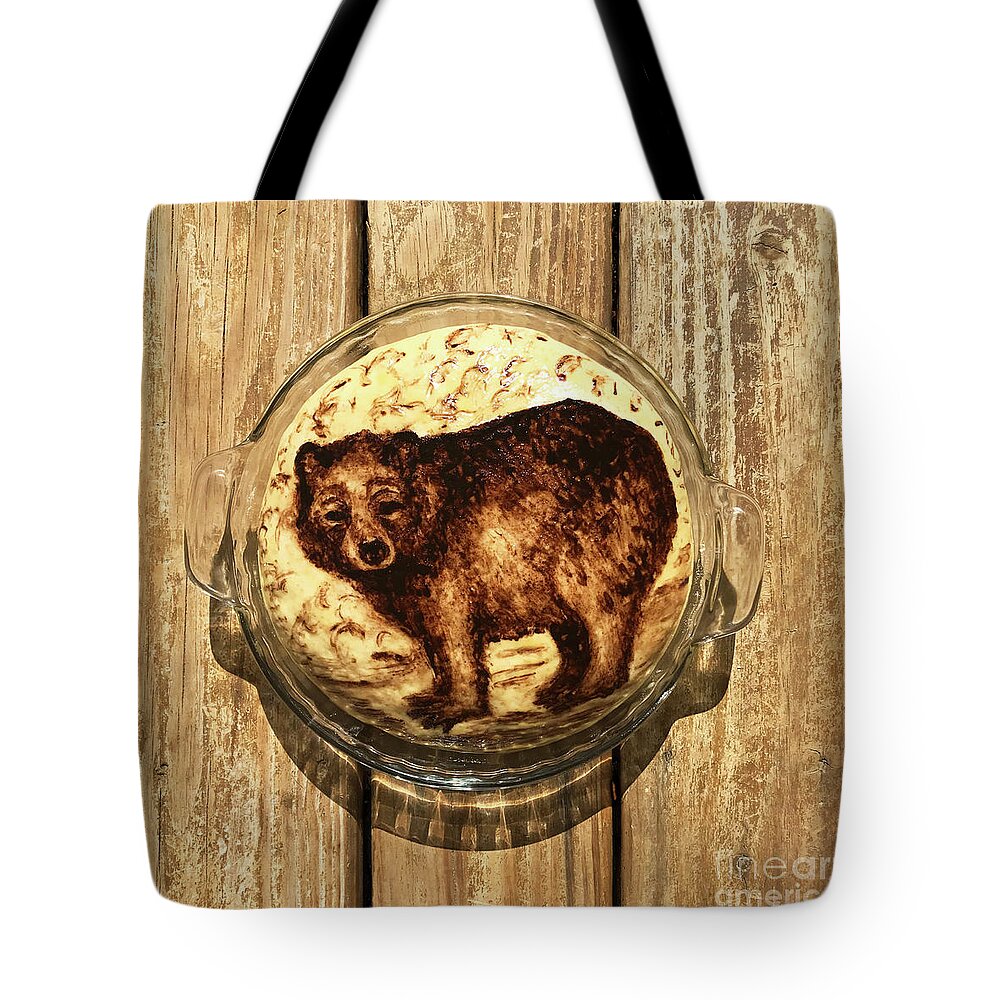 Bread Tote Bag featuring the photograph Hand Painted Sourdough Bear Boule 1 by Amy E Fraser