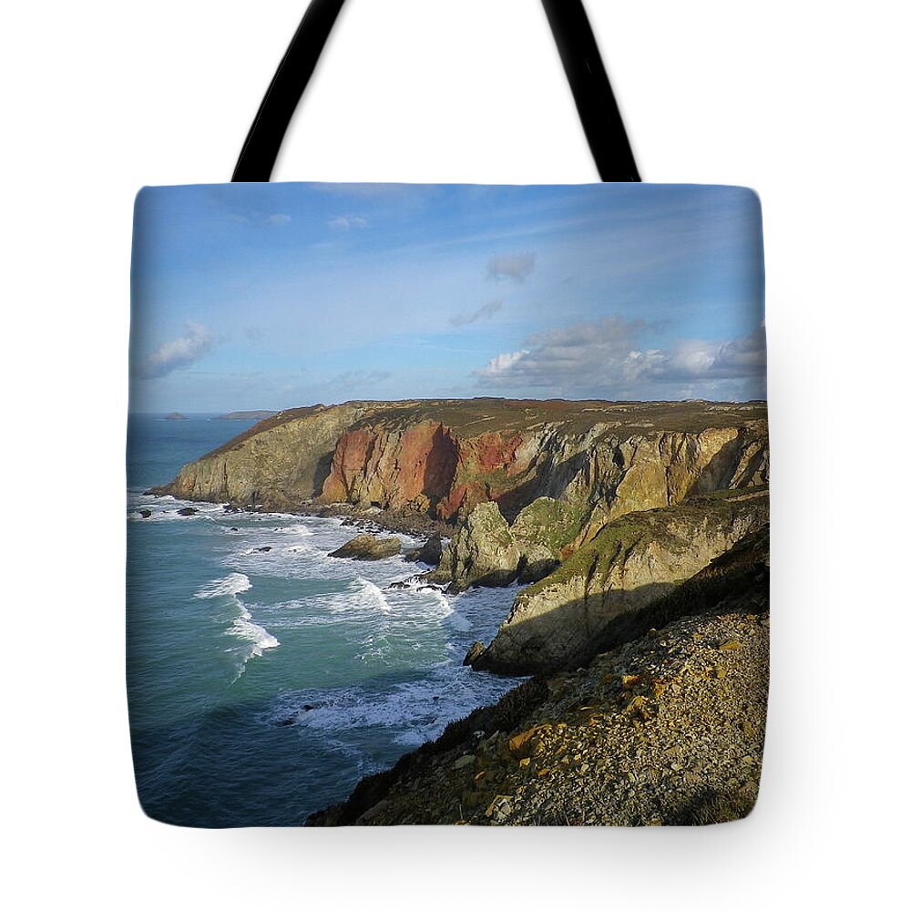 Hanover Cove Tote Bag featuring the photograph Hanover Cove St Agnes Cornwall by Richard Brookes