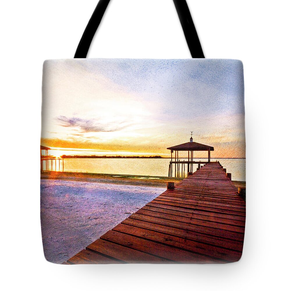 Boats Tote Bag featuring the photograph Happiest Hour with Soft Textures by Debra and Dave Vanderlaan