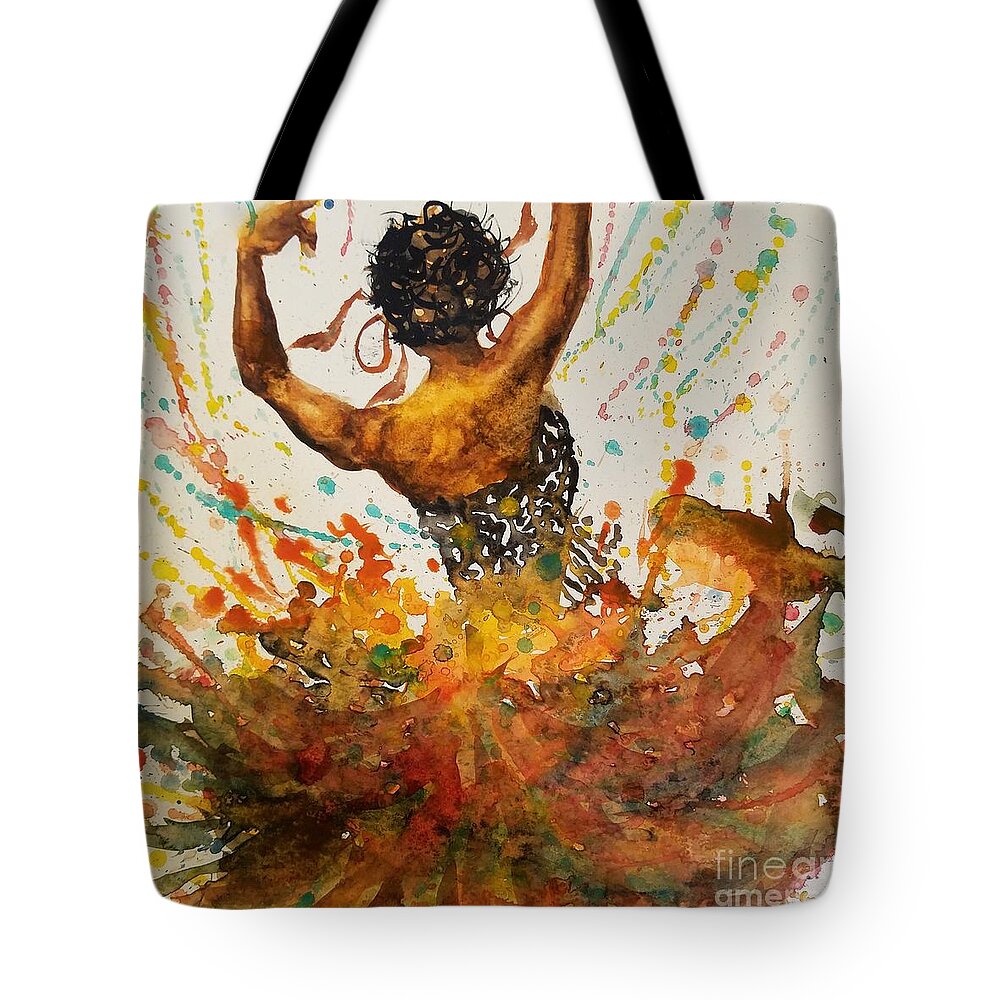 Happiness B Tote Bag featuring the painting Happiness B by Han in Huang wong