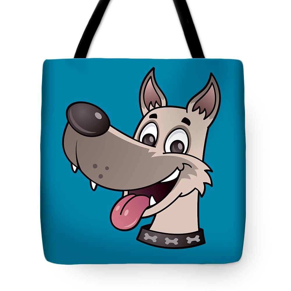 Adorable Tote Bag featuring the digital art Happy Dog by John Schwegel