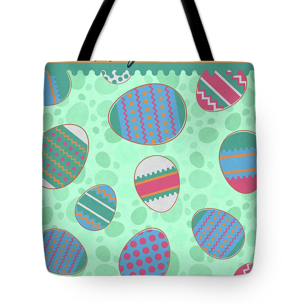 Happy Tote Bag featuring the mixed media Happy Easter Iv by Sd Graphics Studio