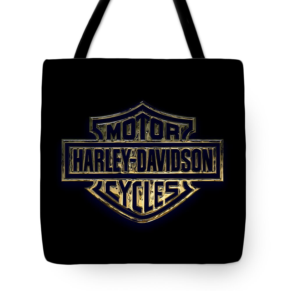Harley Davidson Tote Bag featuring the mixed media Harley Davidson Collection by Marvin Blaine