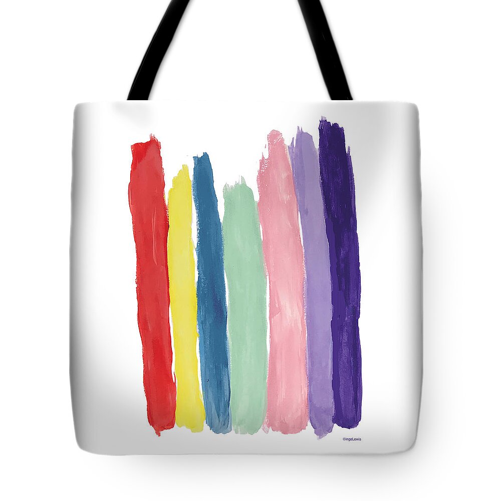 Watercolor Tote Bag featuring the painting Harmony Vertical by Inge Lewis