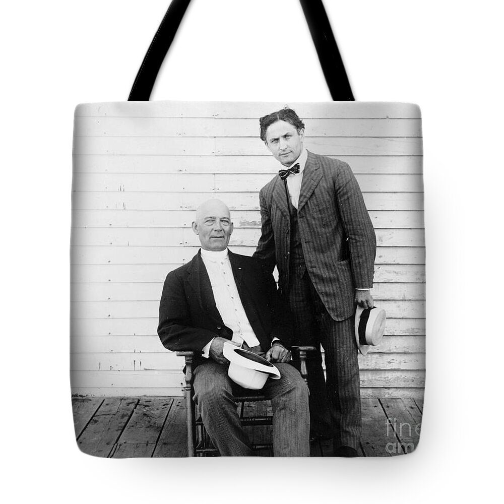 1912 Tote Bag featuring the photograph Harry Houdini And Harry Kellar by Granger