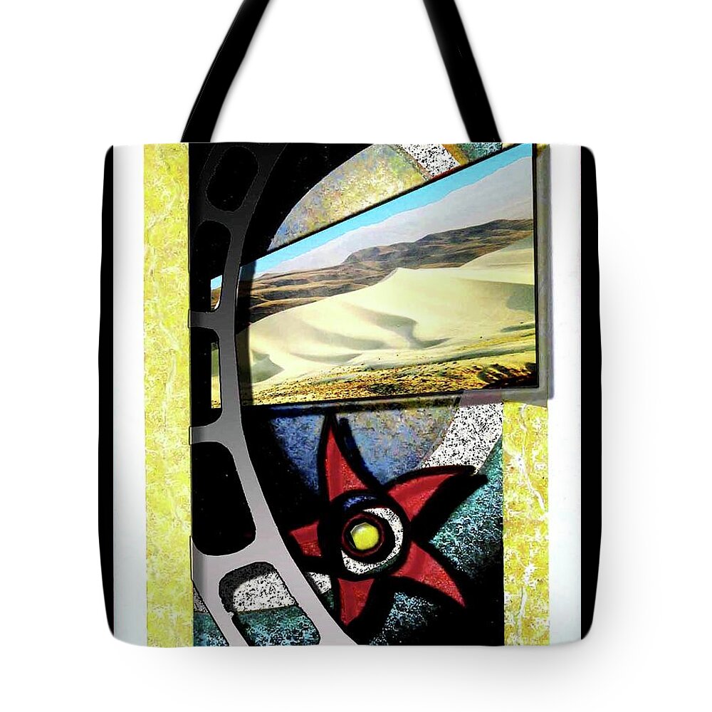 Sand Tote Bag featuring the painting Haskett Dunes by Ben Saturen