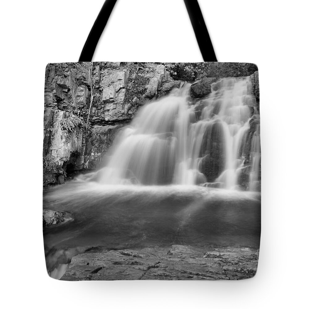 Hawk Falls Tote Bag featuring the photograph Hawk Falls Canyon Black And White by Adam Jewell