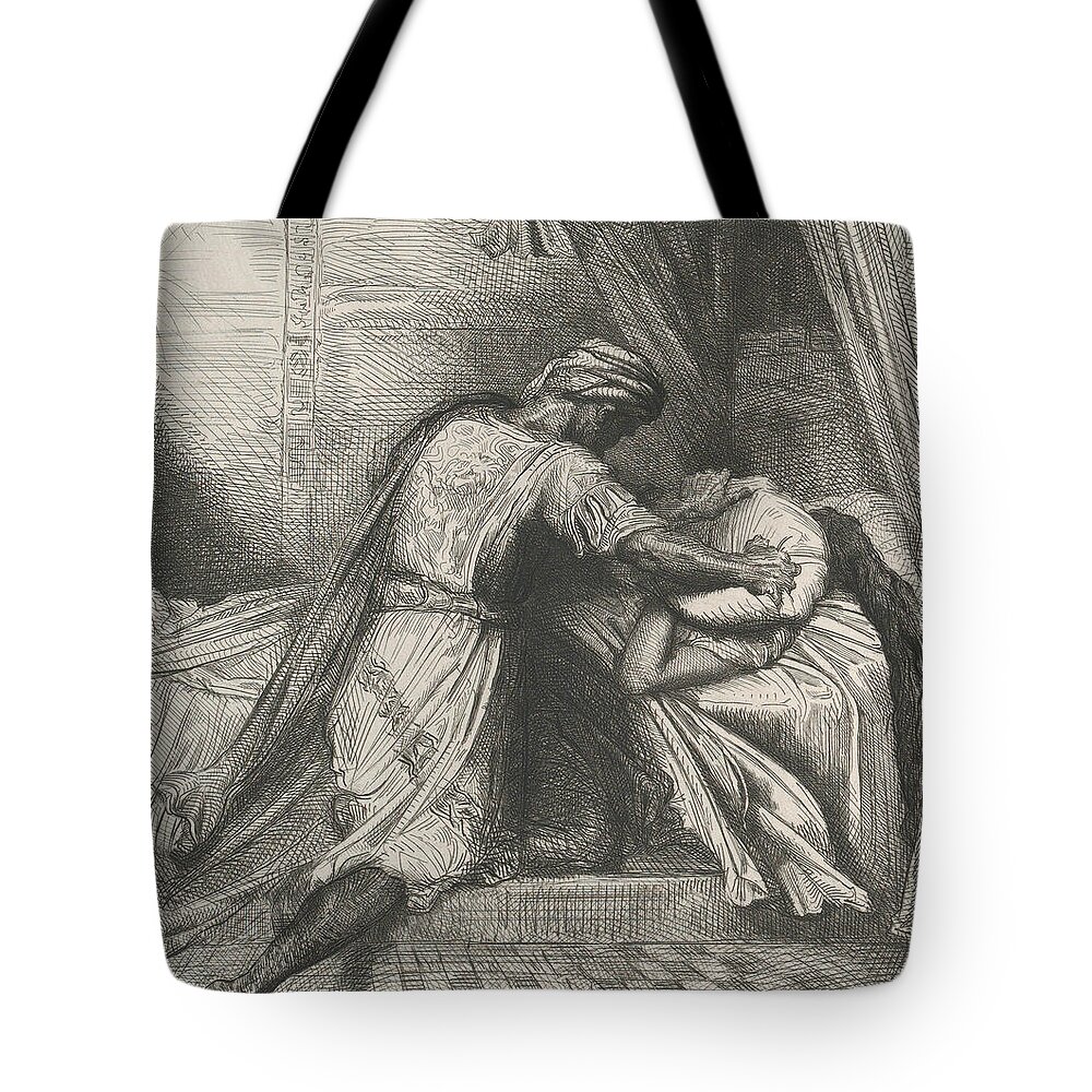 19th Century Art Tote Bag featuring the relief He Smothers Her by Theodore Chasseriau